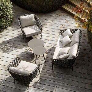 Good Luxury Outdoor Furniture sofa set cushion waterproof Ram iron bunai rops