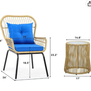 Outdoor coffee set bunai rope waterproof cushion frame iron