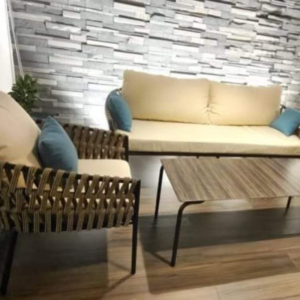 Outdoor furniture sofa set bunai rop kushion waterproof frem iron
