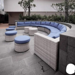 Outdoor luxury sofa set frame iron bunai PVC - Rattan - Wicker cushion waterproof