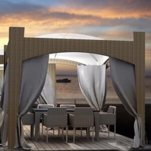 Outdoor gajibo Set bunai PVC Ratan frame iron waterproof cushionoutdoor